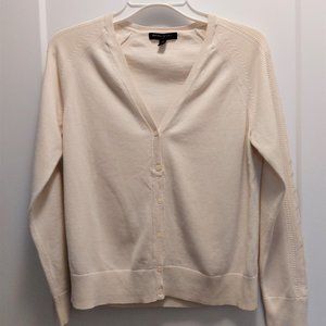 BANANA REPUBLIC Women's Button-Down Cardigan w/Sleeve Details - Ivory - Medium